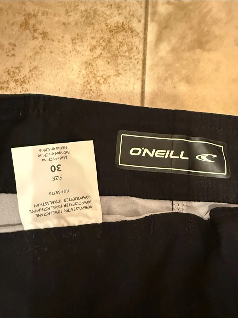 O'Neill Men’s Black, Teal & Gray Striped Board Shorts